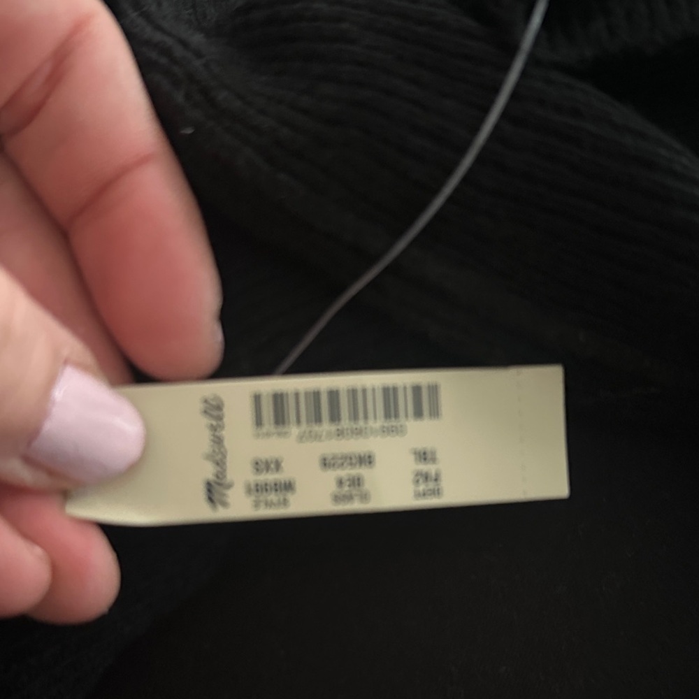 NWT Madewell Women’s True Black Shirred Balloon-Sleeve Turtleneck Sweater Sz XXS - Picture 8 of 8